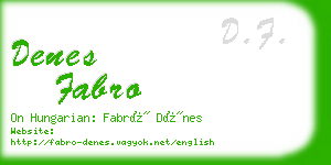 denes fabro business card